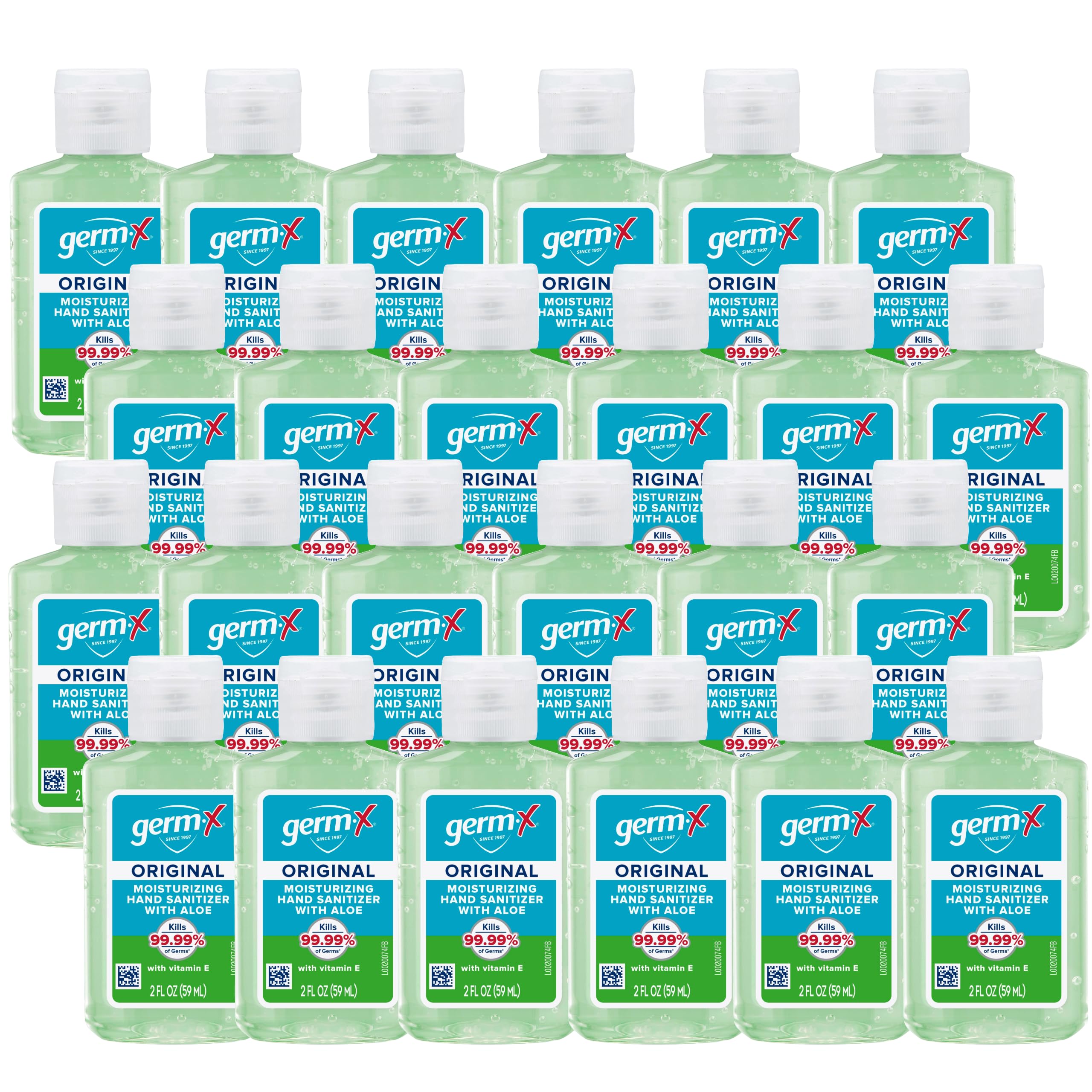 Germ-X Original 2oz bottle with Aloe and Vitamin E for moisturized hands.