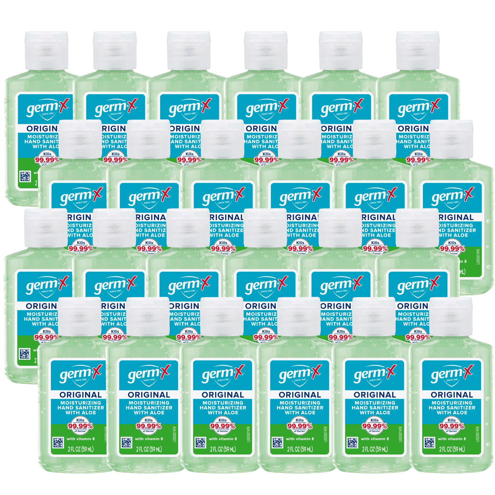 Germ-X Original 2oz bottle with Aloe and Vitamin E for moisturized hands.