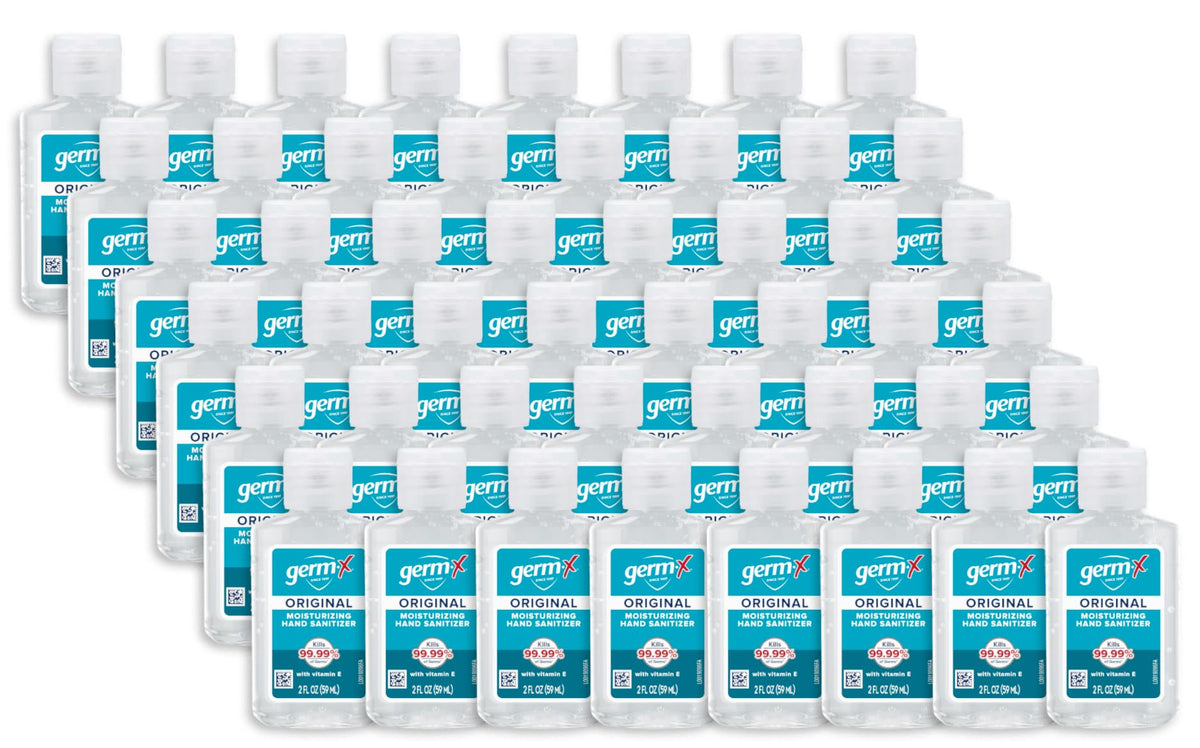 Germ-X Original hand sanitizer bottle 2oz with Vitamin E for on-the-go protection.