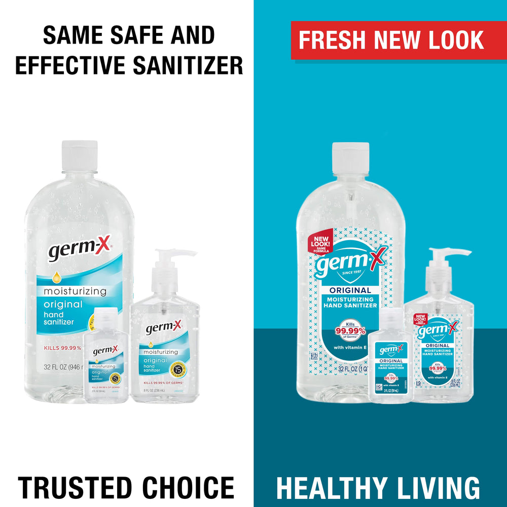 Germ-X Original hand sanitizer clear gel with quick drying texture.