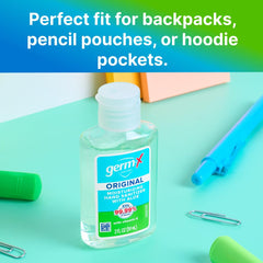 Clear Germ-X gel provides fast germ reduction without water.