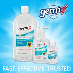 Germ-X Original Hand Sanitizer Spray bottle placed on a desk for quick use