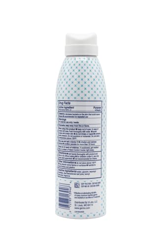 Front label of Germ-X Original Hand Sanitizer Spray highlighting Aloe and Vitamin E