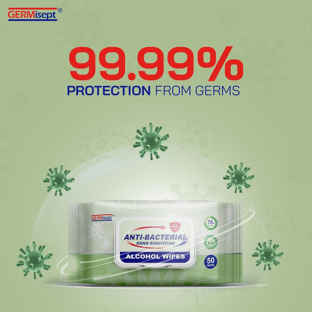Germisept multipurpose wipes for hands and quick cleanups.