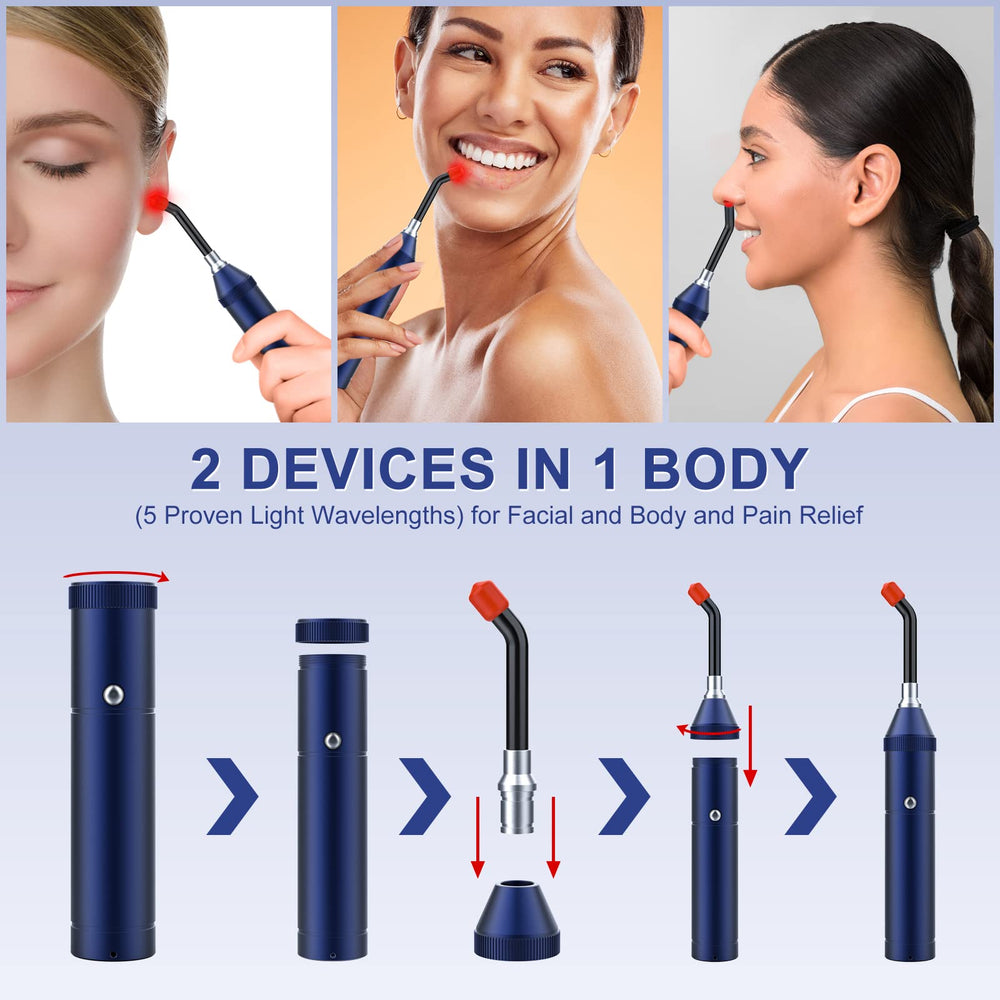 Gerylove device with detachable tip enables body relief on neck and shoulders.