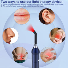 Gerylove wand targets ears, nose, and mouth for localized comfort.