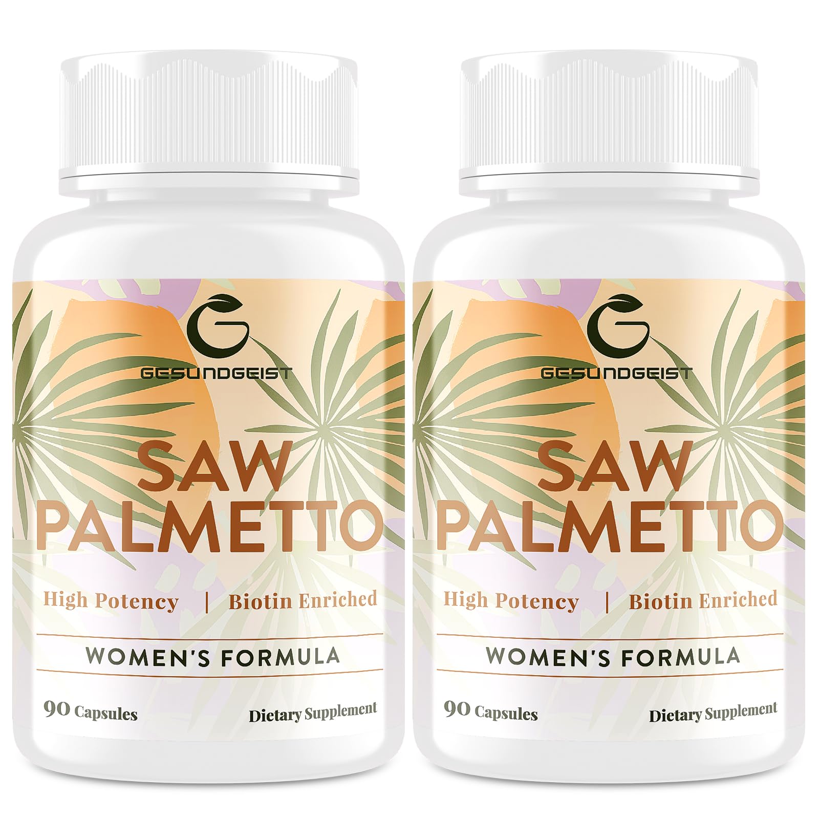 Gesundgeist Saw Palmetto for Women bottle highlighting hair support potential