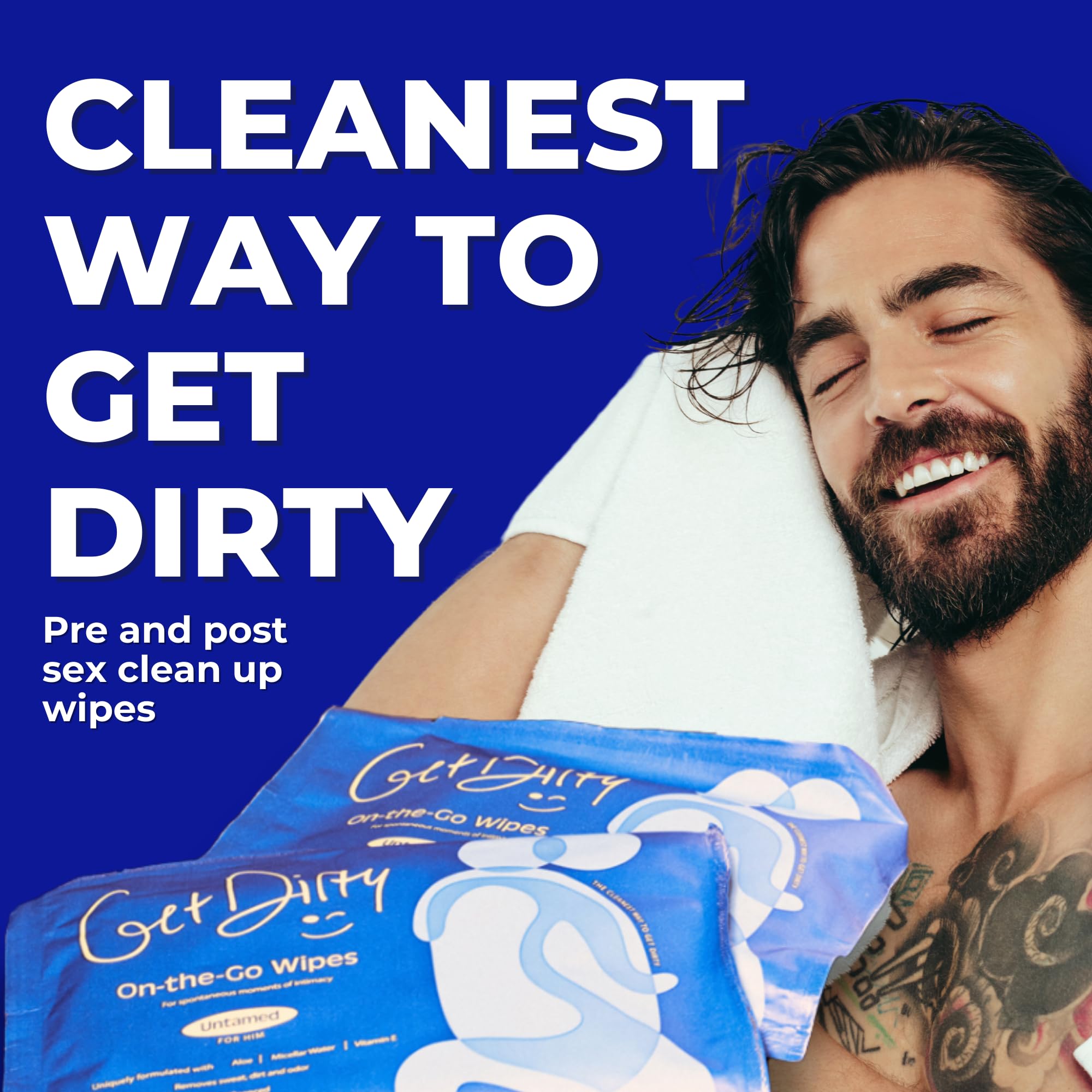 Get Dirty Wipes for Men full body clean close up gentle cleansing for daily use