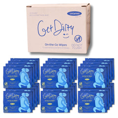 Get Dirty Wipes for Men pack shot showing 24 wipes for quick cleansing on the go