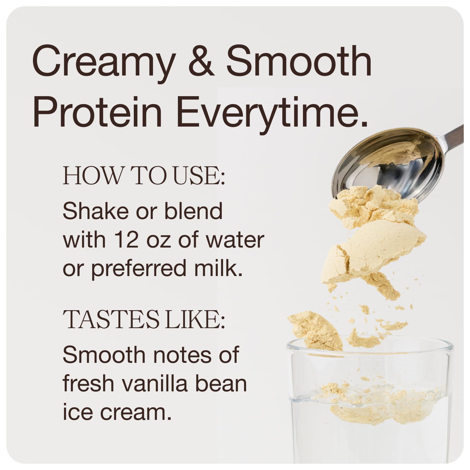 Get Golden vanilla protein powder foil pouch — preserves freshness and purity.