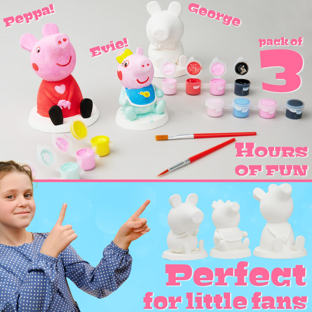 Get Trend plaster figurines with 12 vibrant paints for safe at-home crafts.