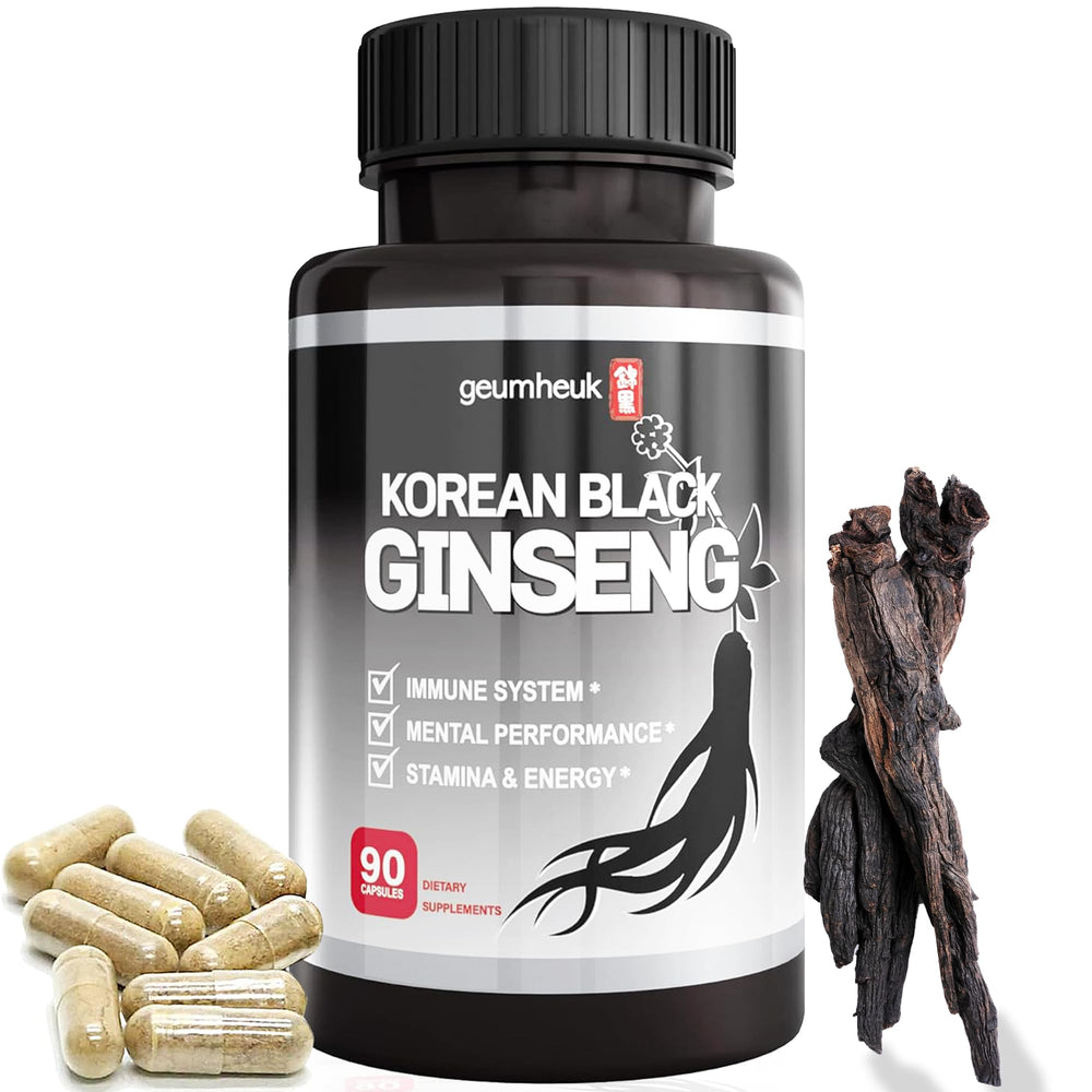 GeumHeuk black Panax ginseng capsules bottle for daily energy support