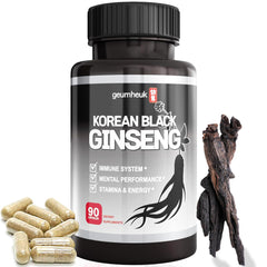 GeumHeuk black Panax ginseng capsules bottle for daily energy support