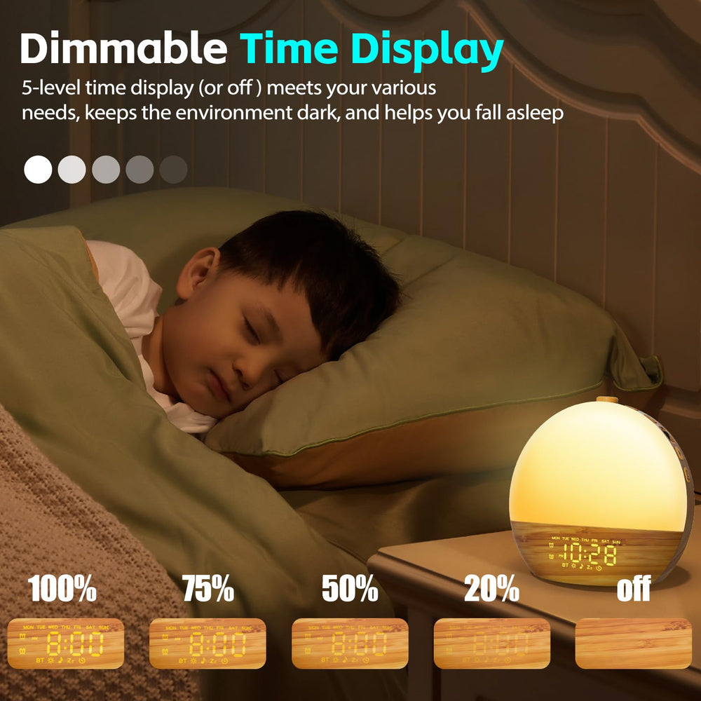 Geuuap sunrise alarm clock offering 25 soothing sounds for sleep ambiance