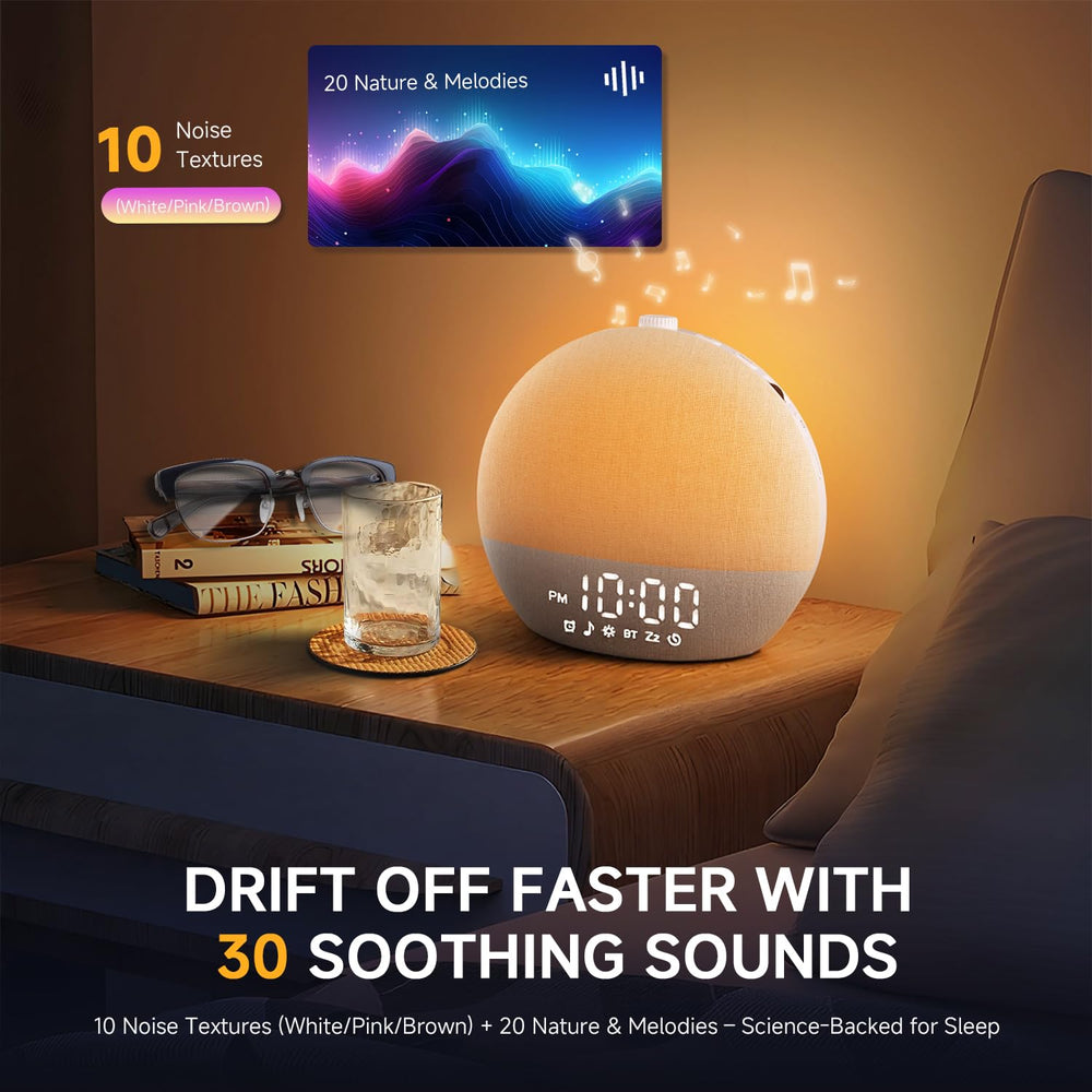 Geuuap Sunrise Alarm Clock Bluetooth speaker for streaming music.