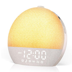 Geuuap Sunrise Alarm Clock khaki front view with gentle wake glow