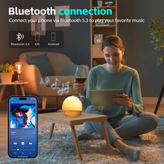Geuuap sunrise alarm clock with dual alarms for separate wake times