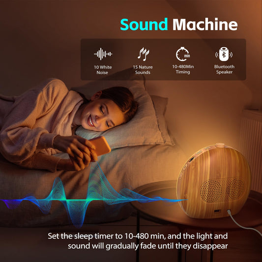 Geuuap sunrise alarm clock demonstrating the simulated sunrise feature
