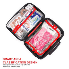 Gevoke first aid kit with detachable strap for portability