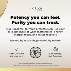 Gflow NAD+ with Resveratrol ingredients panel