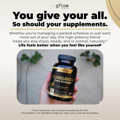 Gflow Ashwagandha with black pepper extract to boost absorption.