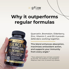 Gflow elderberry and vitamins capsules in bottle