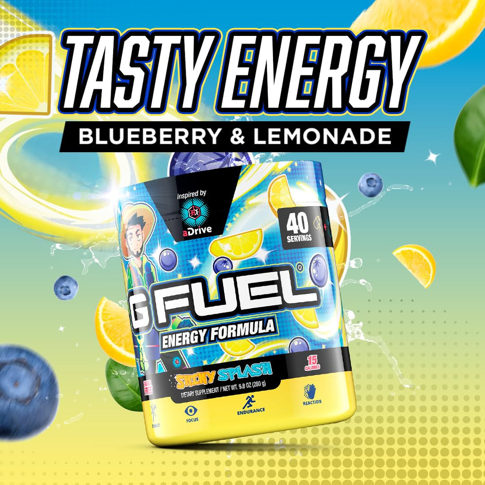 G Fuel aDrive prepared drink glass highlights vibrant flavor and hydration during play.