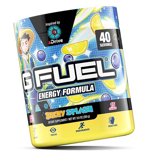 G Fuel aDrive label detail shows zero sugar formula and clean energy promise.