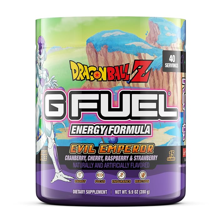 G Fuel Dragon Ball Z Berry Medley energy powder canister front for gaming focus