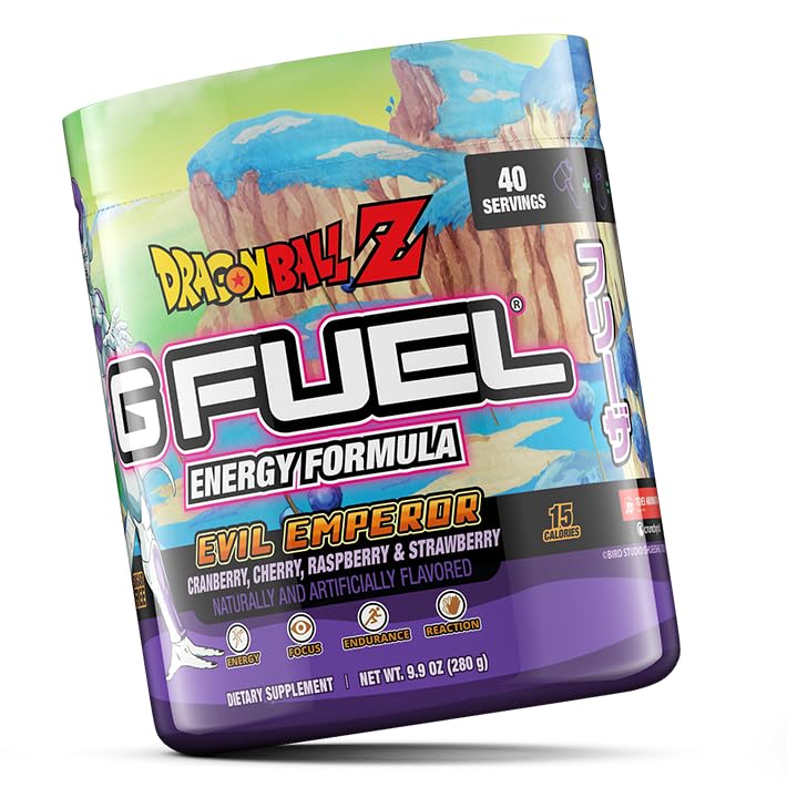 G Fuel Dragon Ball Z Berry Medley powder mixed in a glass for flavor and caffeine lift