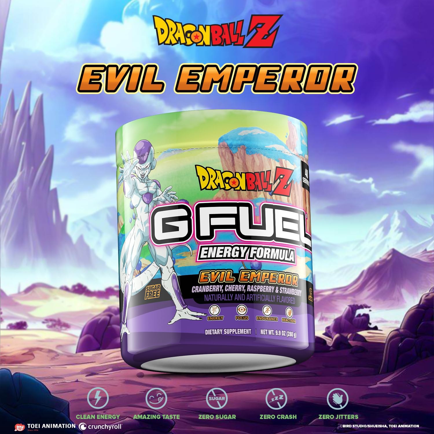 G Fuel Dragon Ball Z Berry Medley energy powder scoop pouring into water