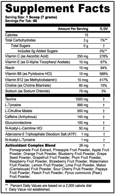 G Fuel Friday 2.0 label detail highlights sugar-free formula and servings