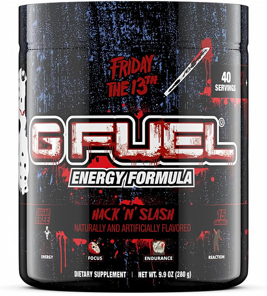 G Fuel Friday 2.0 tub showing Citrus Fruit Punch flavor for gaming focus