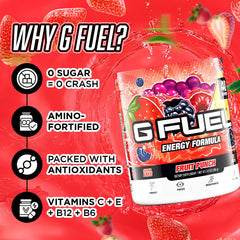G Fuel Fruit Punch serving cup shows portion control for on-the-go fueling