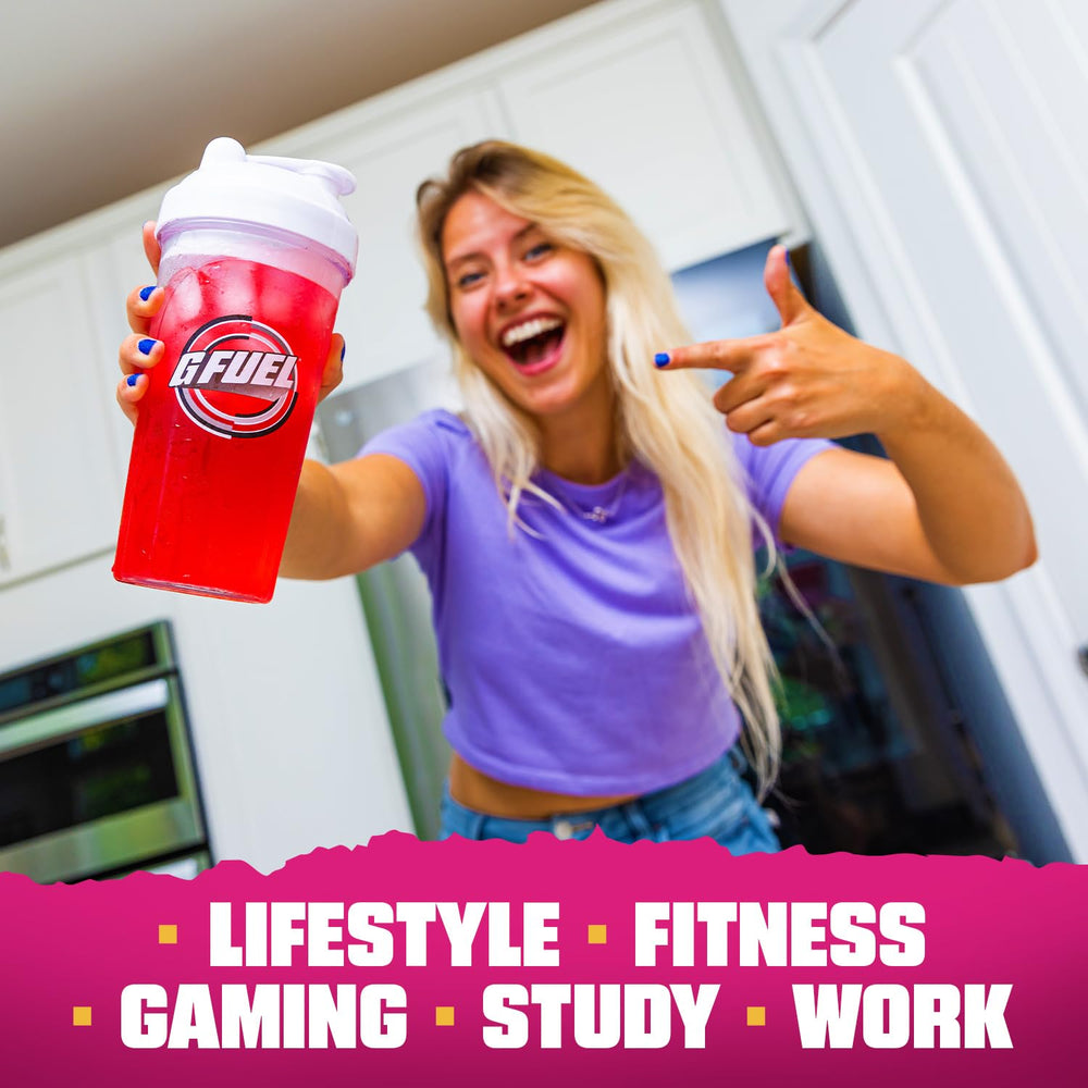 G Fuel Hype Sauce 2.0 glass with drink, flavor-rich ritual for study and workouts.