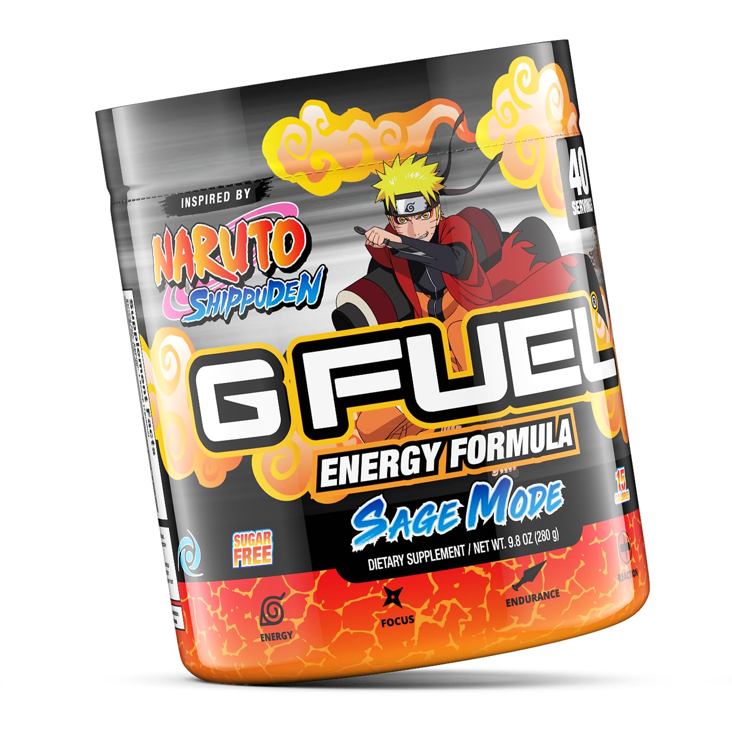 G Fuel Sage Mode powder dispense closeup readying for a pre-workout mix.