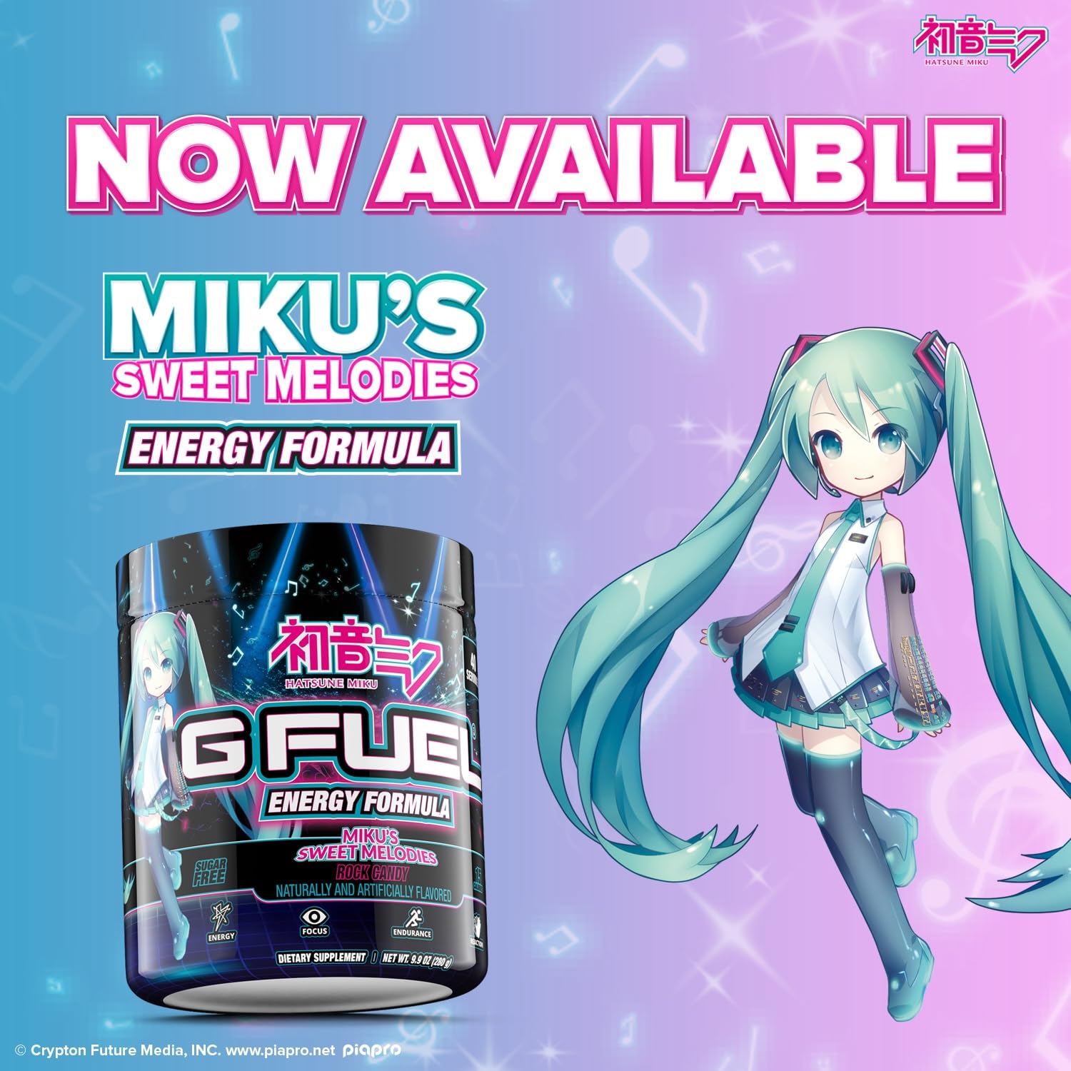 G Fuel Sweet Melodies Hatsune Miku bottle pour demonstrates fast mix for focused study or play