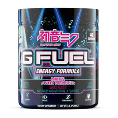 G Fuel Sweet Melodies Hatsune Miku tub closeup highlights sugar-free energy for gaming