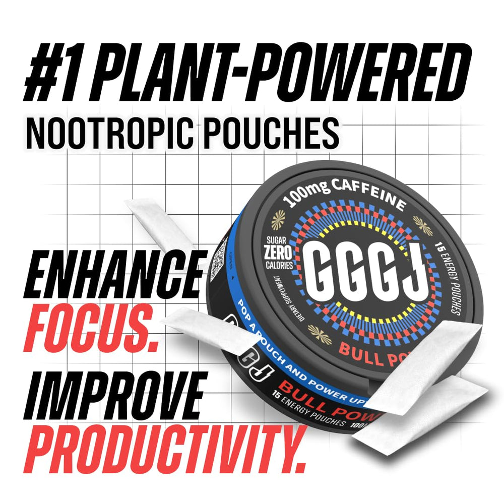 GGGJ Bull Power pouches on display for discreet energy