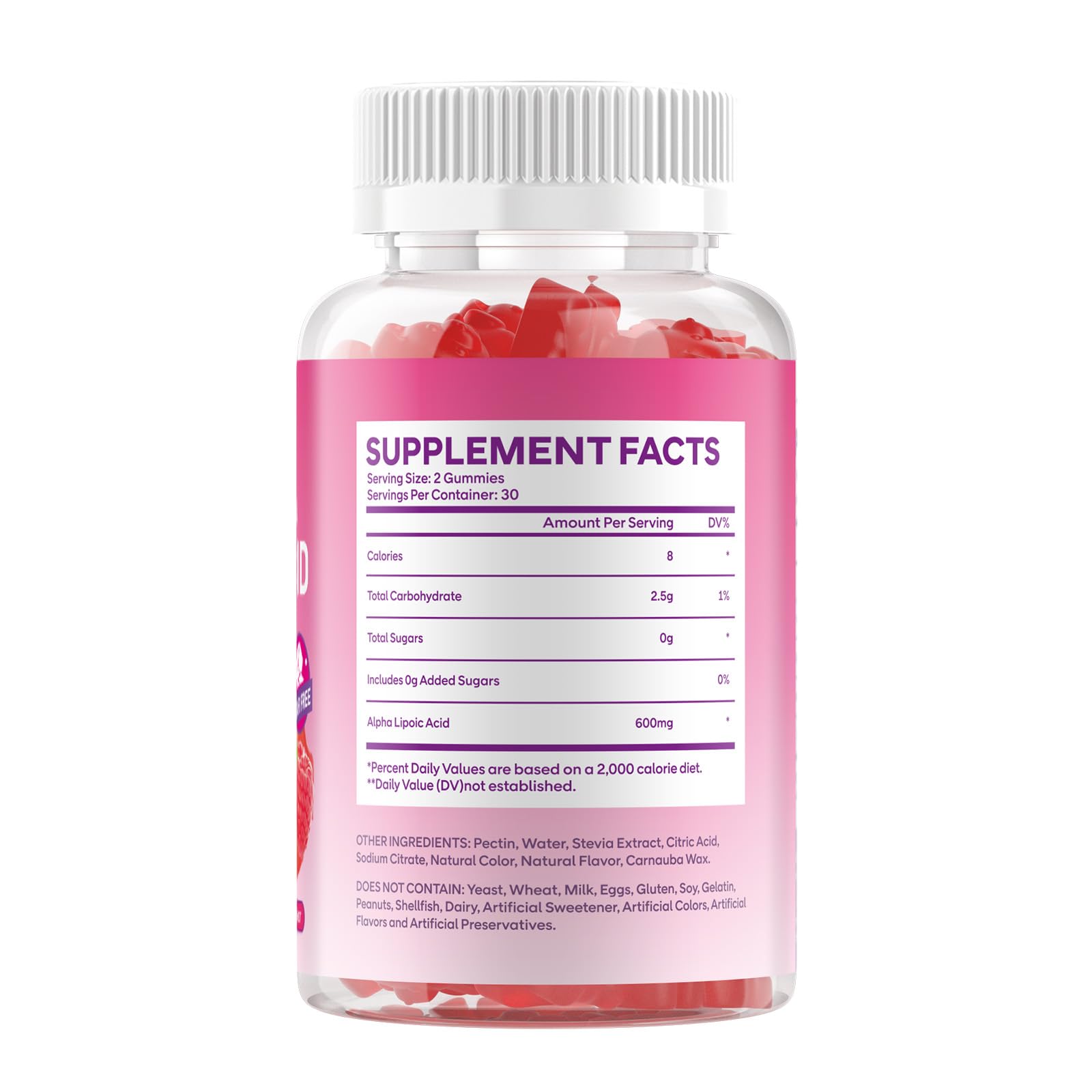 GGMMUU Alpha Lipoic Acid Gummies bottle open with gummies spilling.