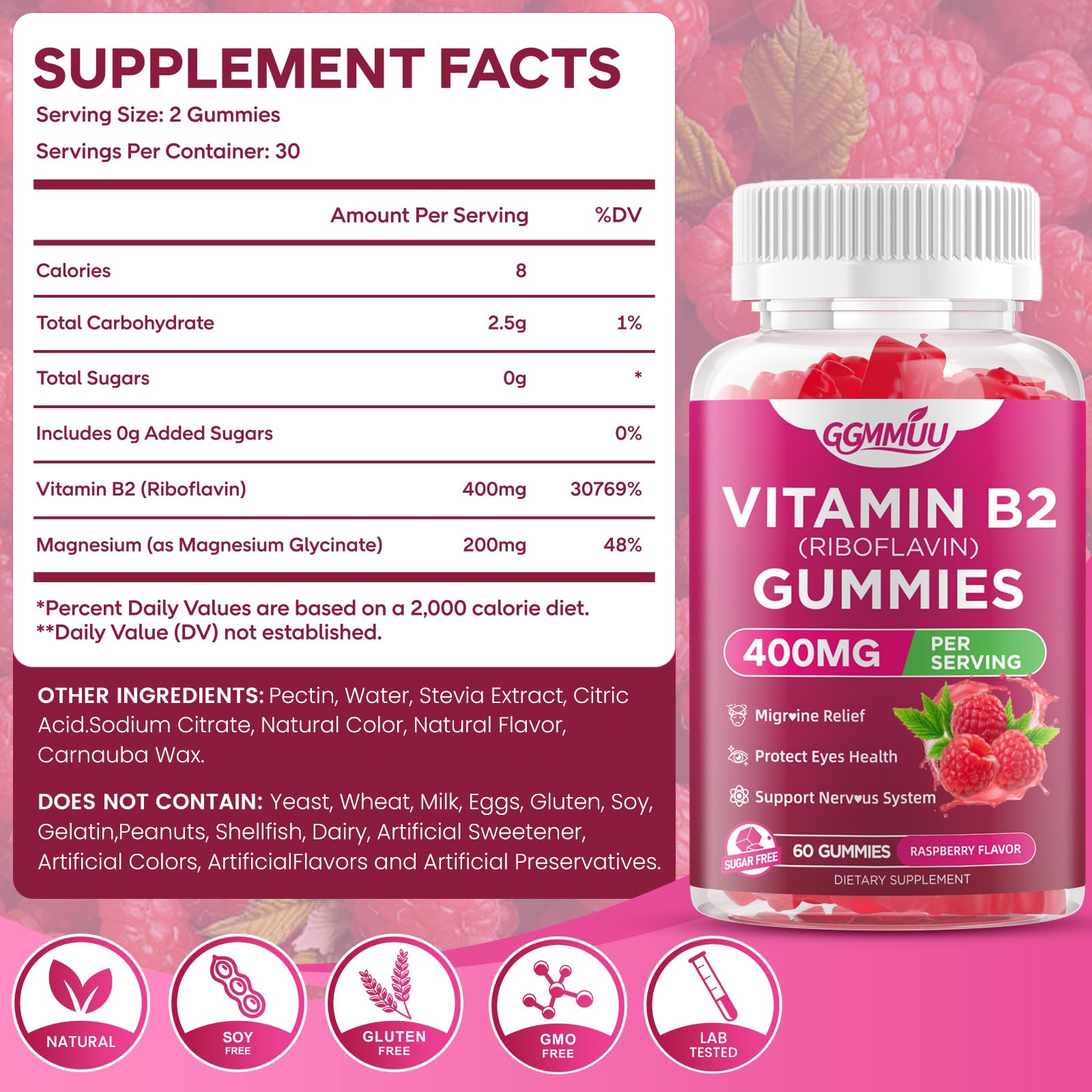 GGMMUU B2 Gummies bottle being poured for a convenient daily energy routine