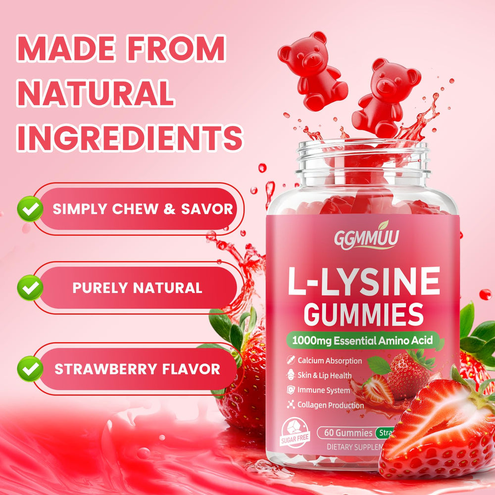 GGMMUU L-Lysine gummies bottle set arranged for family use
