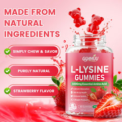 GGMMUU L-Lysine gummies bottle set arranged for family use