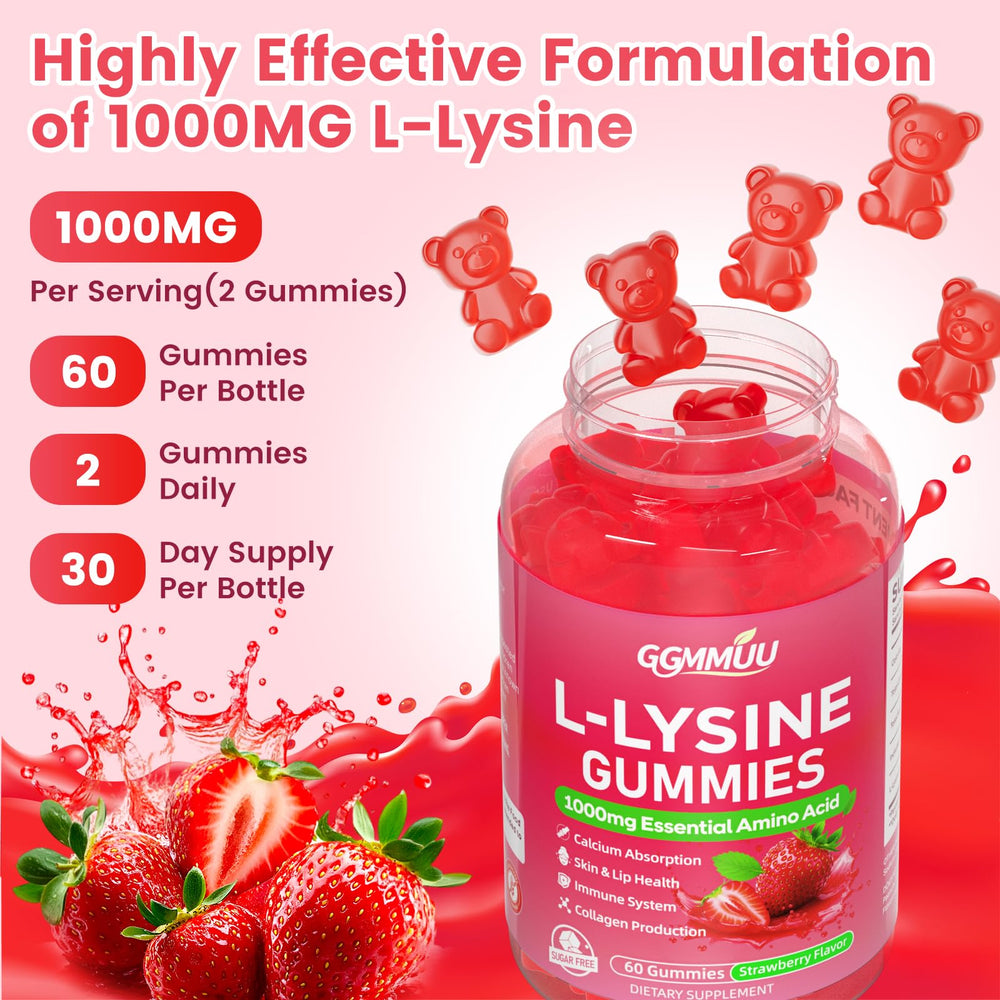 GGMMUU L-Lysine gummies kid-friendly bite-sized chews for daily use