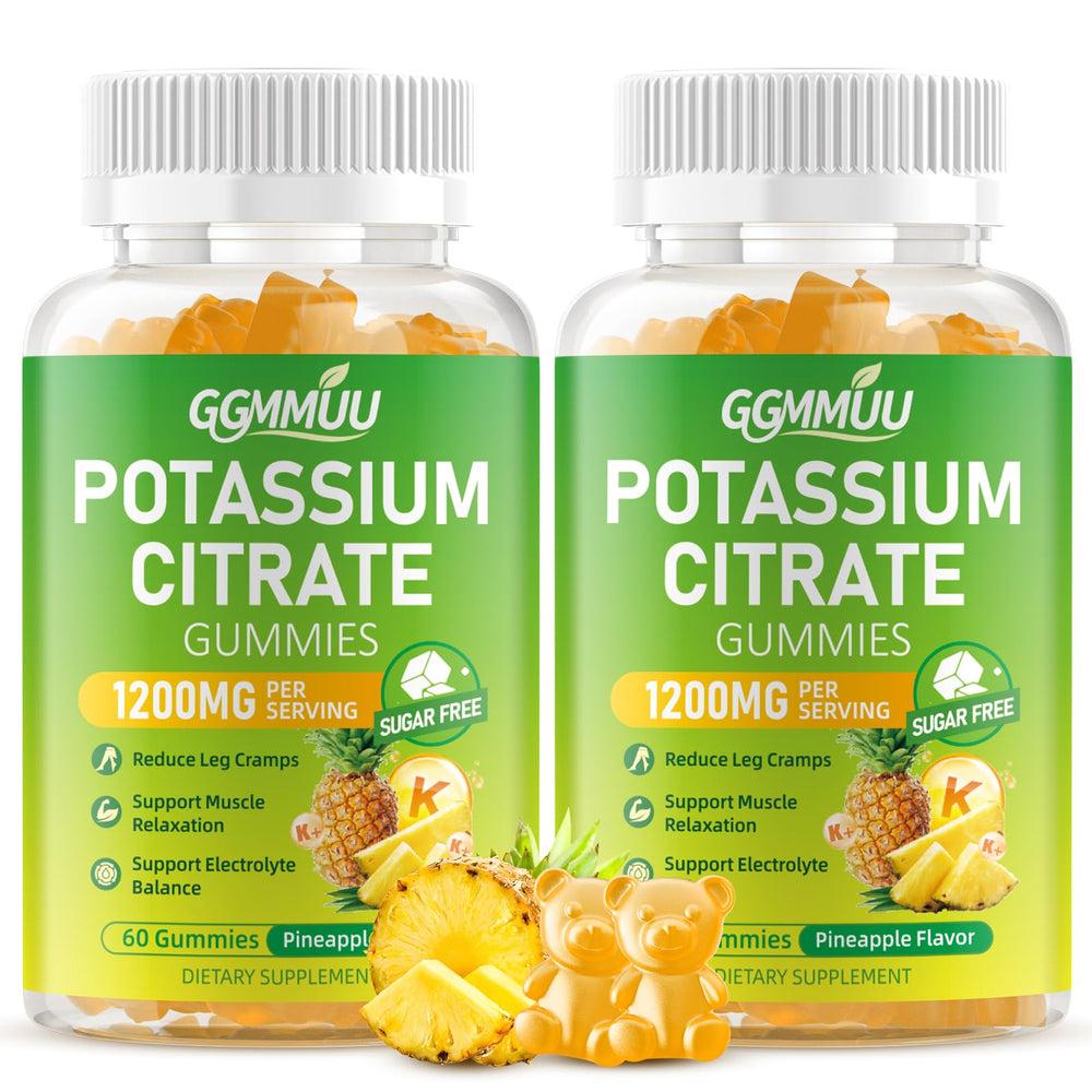 GGMMUU potassium citrate gummies 2-pack front packaging for easy daily electrolyte support.