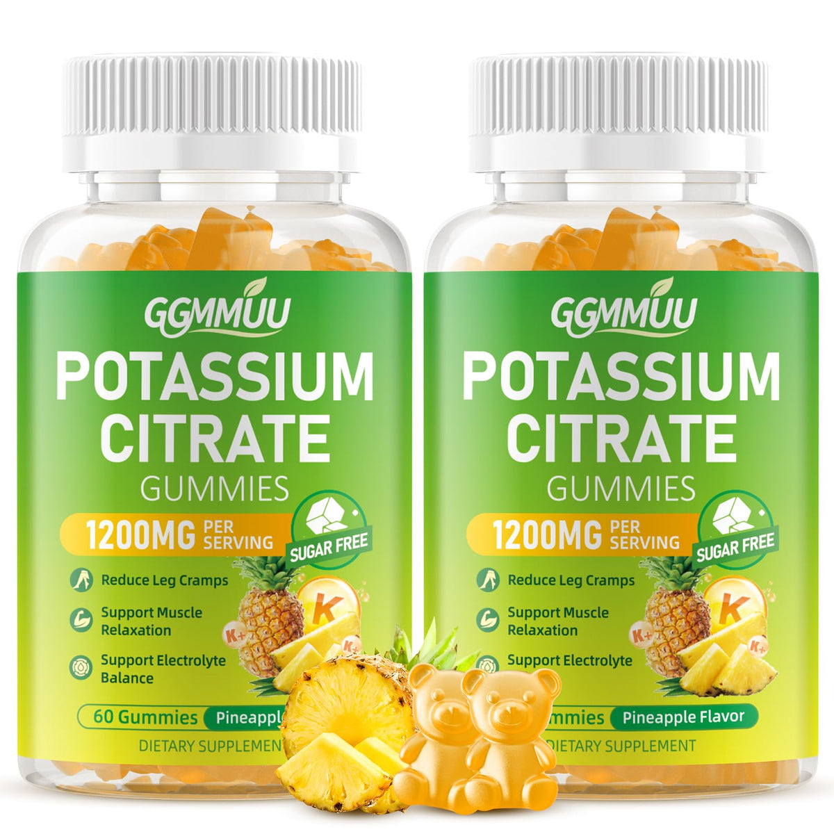 GGMMUU potassium citrate gummies 2-pack front packaging for easy daily electrolyte support.