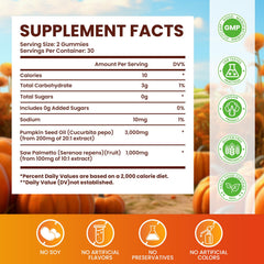 GGMMUU pumpkin seed oil gummies ingredients panel highlights 20:1 extraction quality