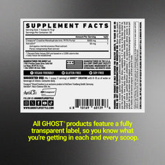 Ghost Basics Creatine serving size illustration indicating 5g per serving for consistent dosing