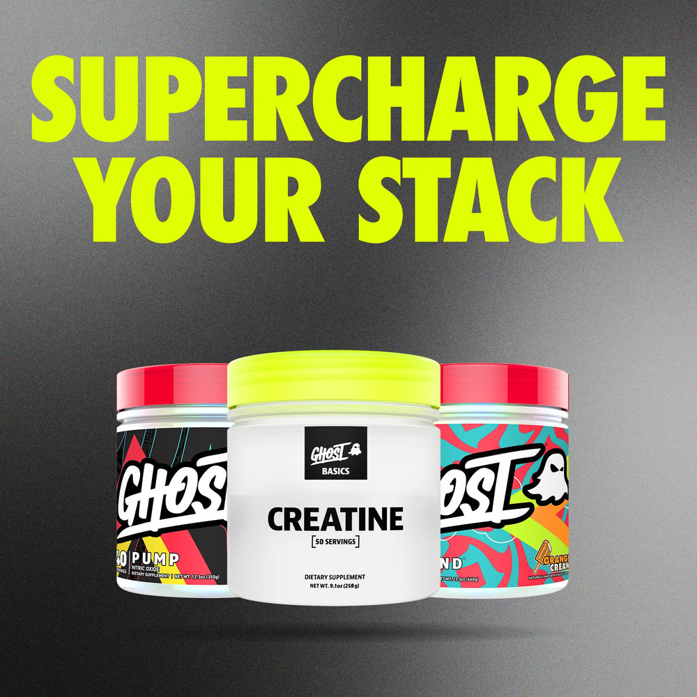 Ghost Basics Creatine unflavored powder ready to blend with beverages for stack-friendly use