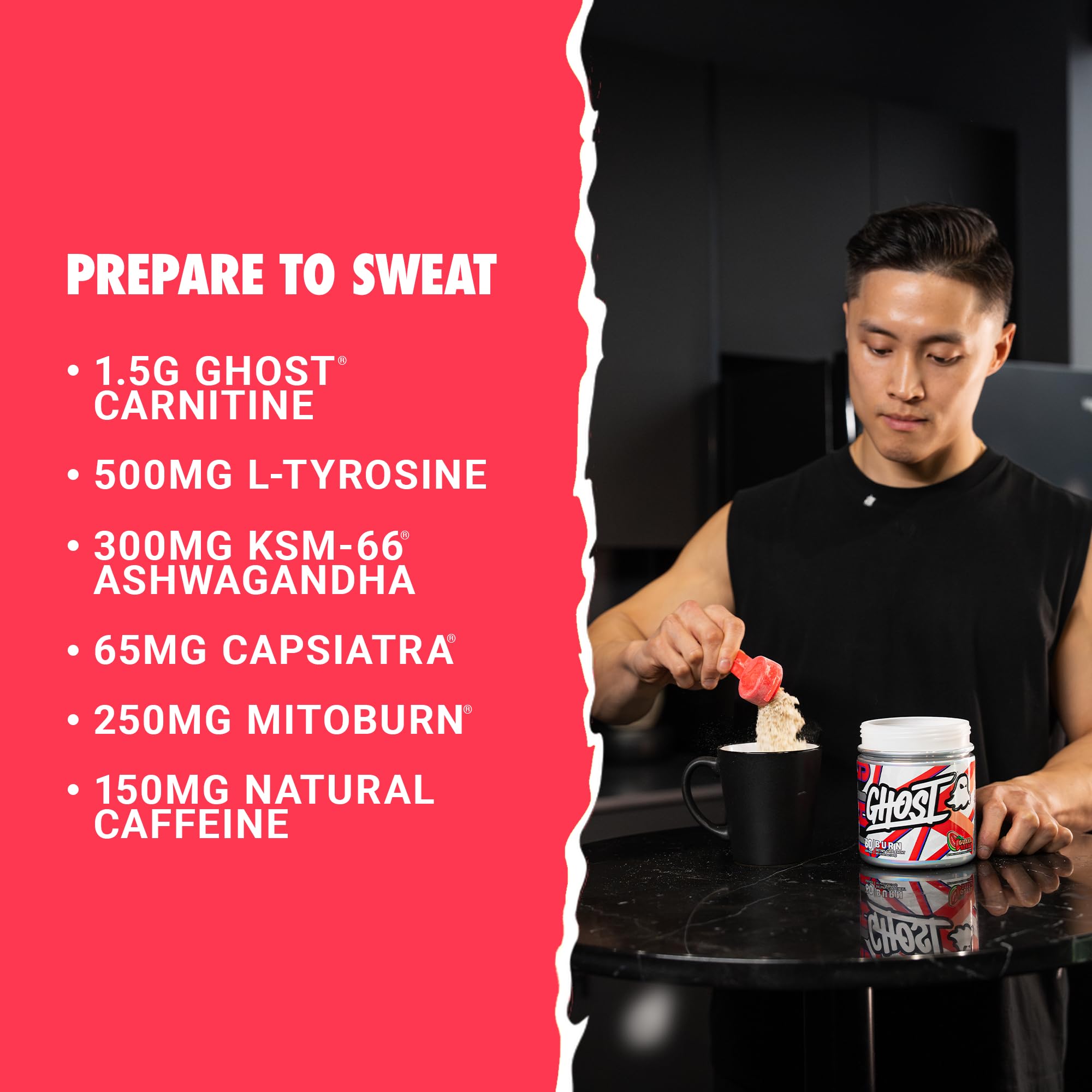 GHOST Burn Guava Berry scoop demonstrates simple, on-the-go serving